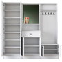 Hanah Home M2 - 1558 Pie de Recibidor Escandinavo Blanco con Cajón y Espejo 179.4x182.8x37.3 cm